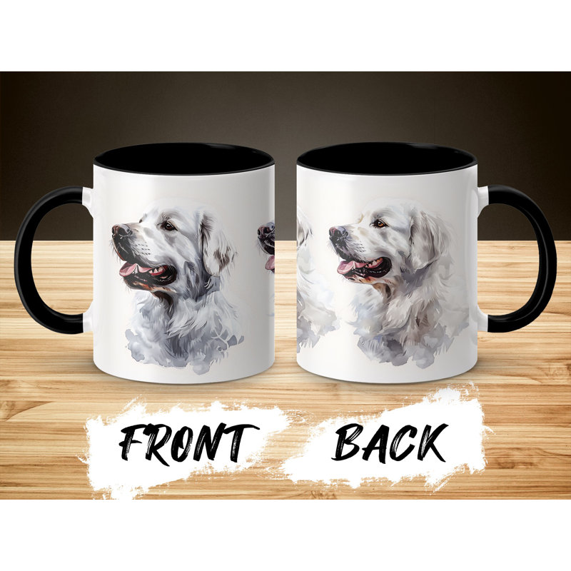 Artistic Golden Retriever Design 11oz Coffee Mug, 4, Black
