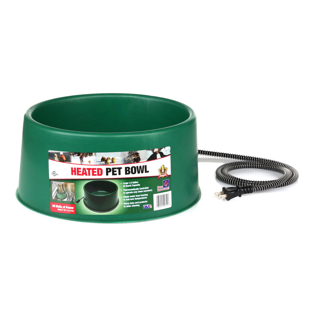 Farm Innovators P-60 1.5 Gallon Electric Heated Pet Water Bowl, 60 Watt, Green Farm Innovators