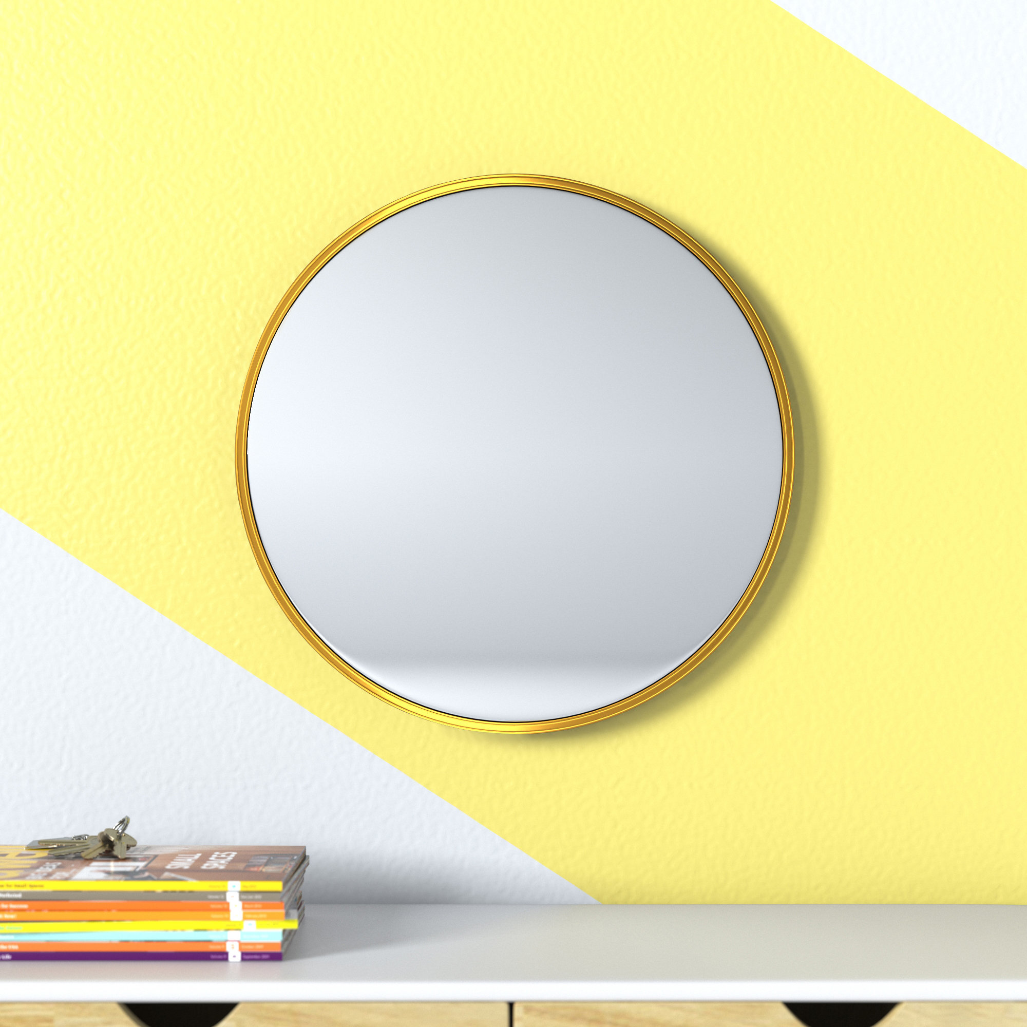 Wrought Studio Jelte Metal Round Wall Mirror,Bathroom Vanity Mirror