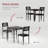 3-Piece Farmhouse Dining Table Set for 2, Kitchen Table and Chairs, Black-1076826205