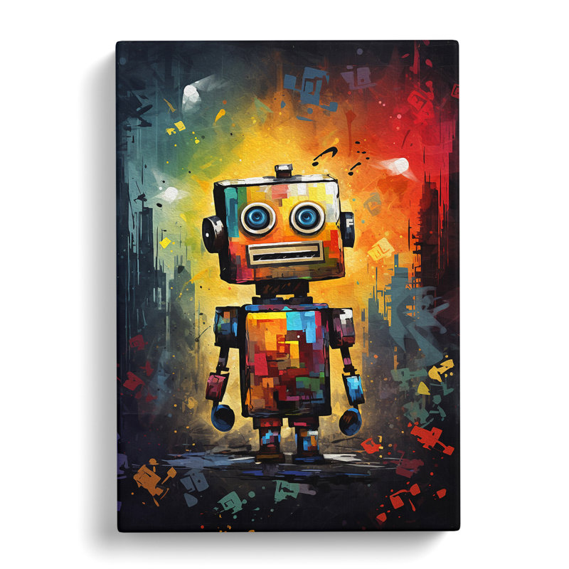 Robot Impressionism Art - Wrapped Canvas, 60cm H x 40cm W x 3cm D