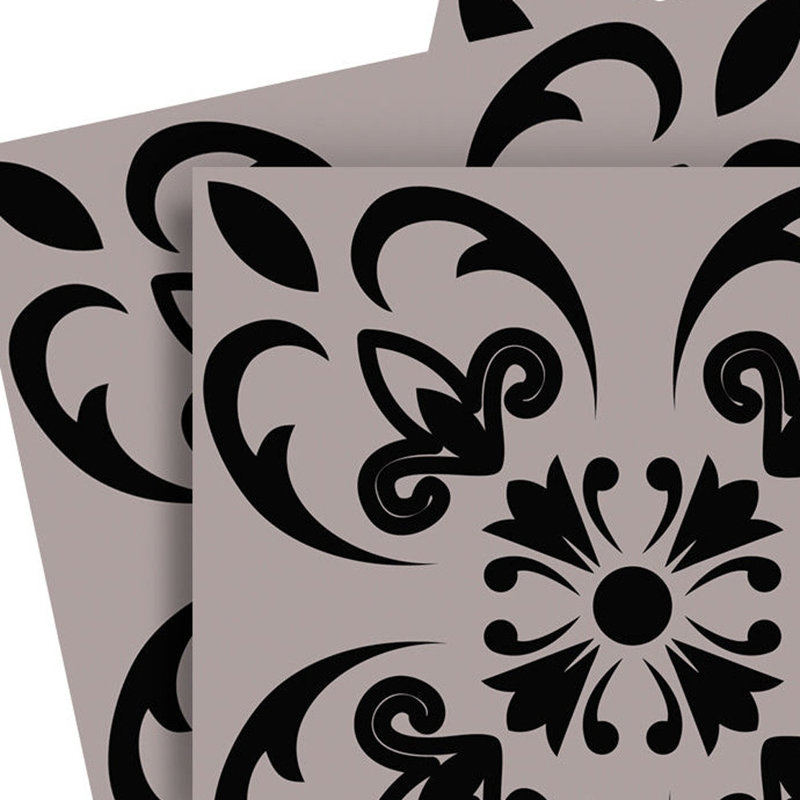 Carreaux amovibles pelez et collez gris foncé 8 po x 8 po, H 7 po x l 7 po x P 0,1 po, Noir et blanc