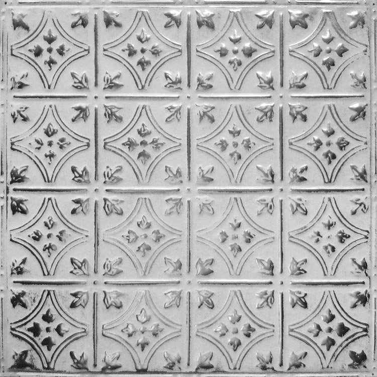 American Tin Ceilings Pattern 2' x 2' (24" x 24")  Metal Tin Panels with Backsplash Kit - Beautiful Floral coins and Arching Diamonds (Covers 20 Sq ft)