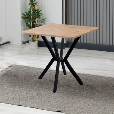 Table de salle à manger moderne noyer 27,6 po x 29,1 po x 27,6 po | Panneau de particules 100% mélaminé, épaisseur: 0,7 pouce | Démonté pour un assemblage facile | Design industriel élégant, parfait pour les salles à manger et les cuisines