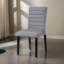 Chaises de salle à manger latérales Andy 18 pouces, velours gris capitonné, bois noir