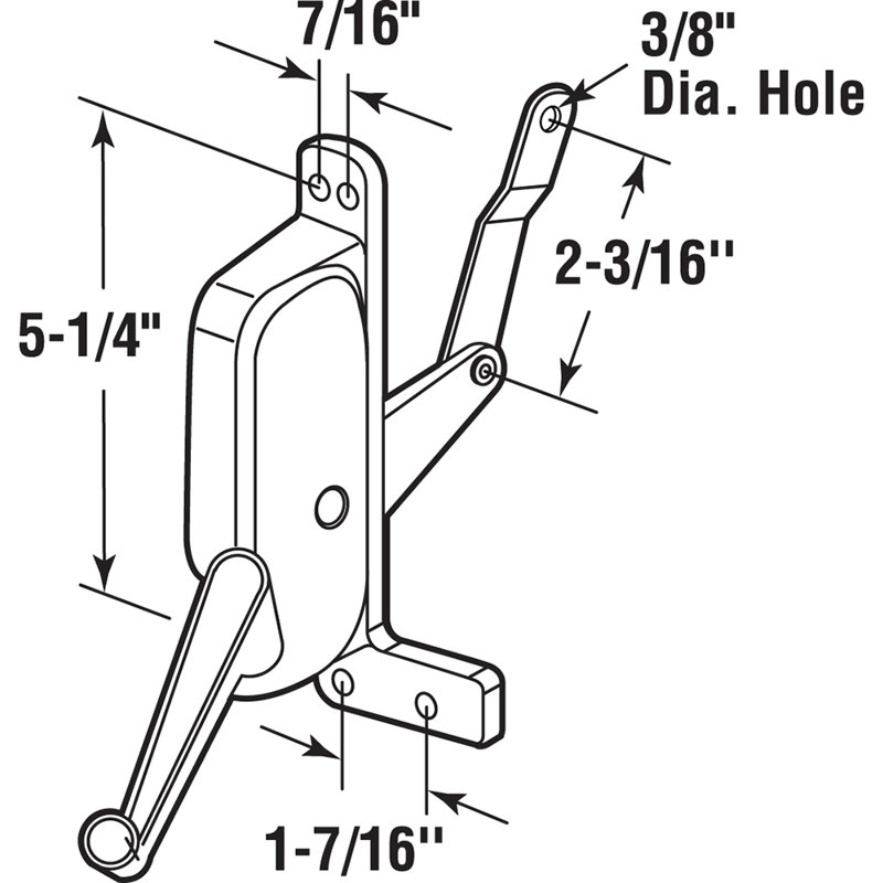 Stanley Awning Operator, Gray, Left Hand, 2-3/16 in. Offset Link (Single Pack)
