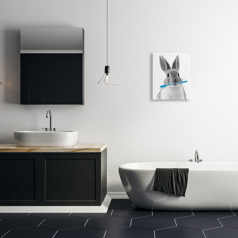 Impression sur toile Aw-301-Bunny, H 20 po x l 16 po x P 1,5 po