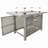 43" Propane Gas Fire Pit Table, 60000 BTU Rectangular Open Weave Wicker Fire Pit With Glass Wind Guard For Outside Patio Deck Garden Backyard-1806283900