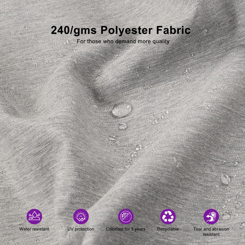 156'' x 120'' Rectangular Cantilever Umbrella with Base and Fade Resistance Recycled Fabric, Pebble Gray