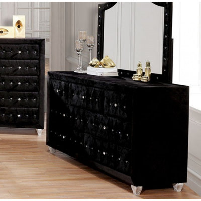 Commode 7 tiroirs avec miroir Maksymilian