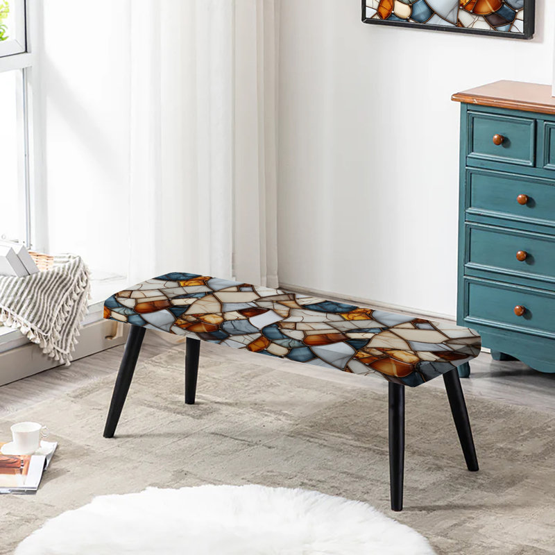 Banc rembourré en marbre Earth Tones