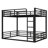 Full XL Over Full XL Metal Bunk Bed Frame, Heavy-Duty, Noise-Reduced Design For , Teens, And Adults-1259591005
