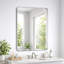 Miroir mural 40 po x 36 po en nickel brossé avec cadre en aluminium - reflet transparent du verre flotté HD, cadre en alliage d'aluminium rouille, supports en Z pour une installation sécuritaire, ensemble avec salle de bain protectrice