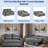 Convertible Pull Out Sofa Bed With Adjustable 3-position Backrest, 4 Side Pockets, Charging Ports And Elegant Gold Stitching-1187986057