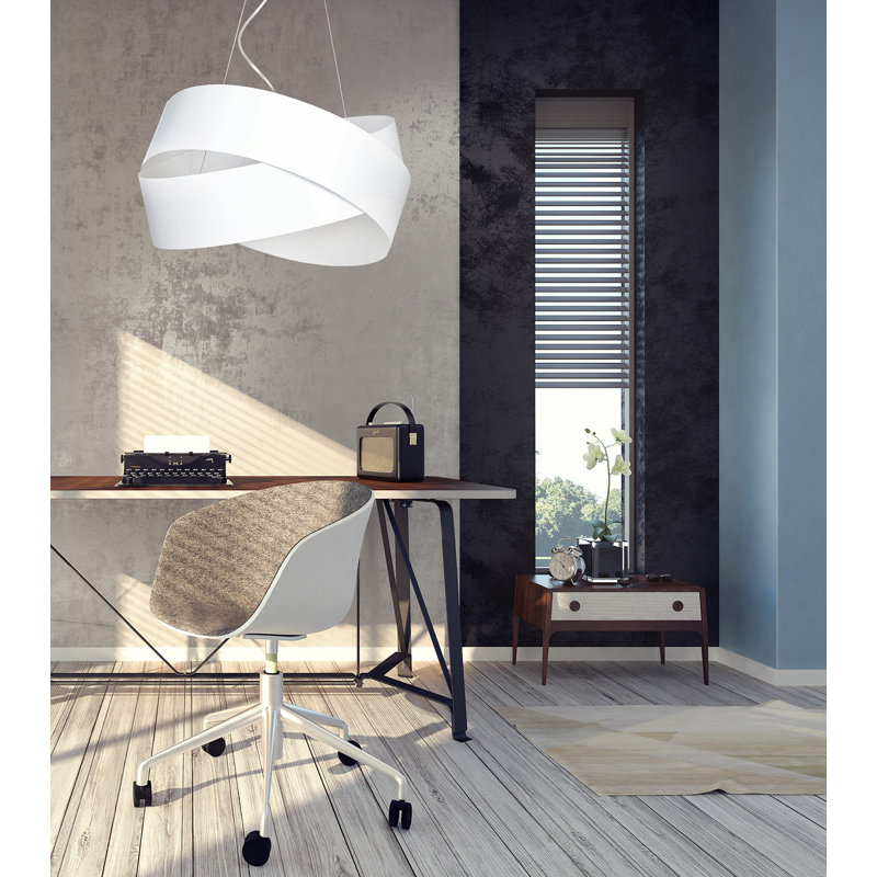 Oldsmar 3 - Light Geometric Pendant, White