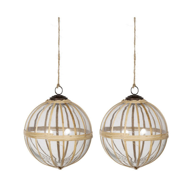 Ensemble de 2 boules de Noël décoratives suspendues D5 pouces