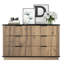 Armoire de rangement multifonctionnelle à six tiroirs avec présentoir de table et glissières lisses, 47,2 x 15,7 x 29,6 po, conception de coin arrondi en métal