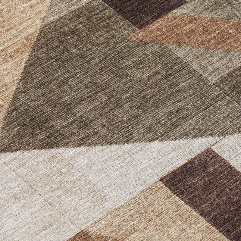 Machine Washable Indoor/Outdoor Earleville ACN2365 Geometric Rug, Round 8'