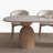 Cream Solid Wood & Stone Slab Oval Dining Table Solid Wood Base Dining Table-100647391