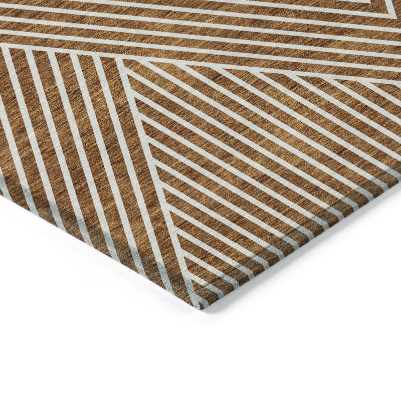 Tapis extérieur lavable en terre cuite et ivoire 9 pi x 12 pi