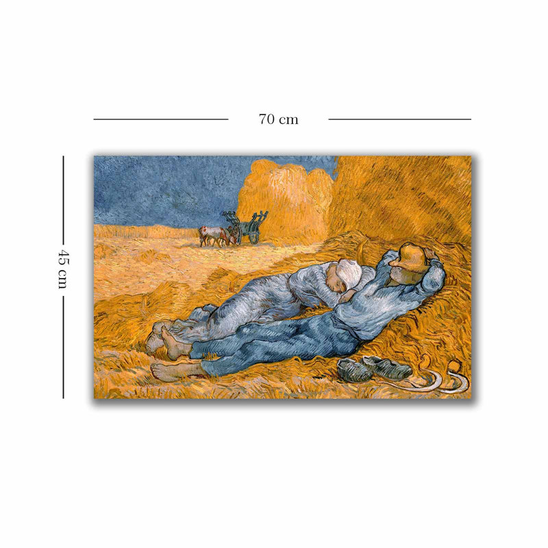 Vincent van Gogh, peinture sur toile décorative de 17,7 po x 27,6 po | 100% toile, 100% cadre en bois (épaisseur: 1,1 pouce) | Superbe pièce d'art pour la décoration intérieure, parfaite pour le salon et les espaces de bureau