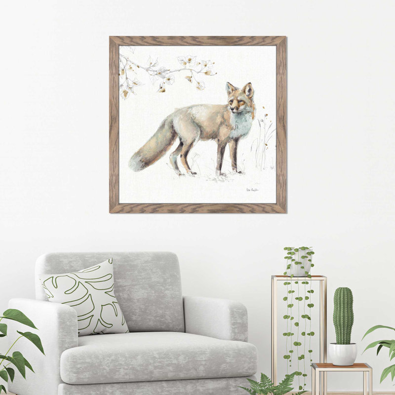 «A Woodland Walk» - reproduction d'art sur toile, H 21,5 po x l 21,5 po x P 0,75 po, Cadre taupe délavé