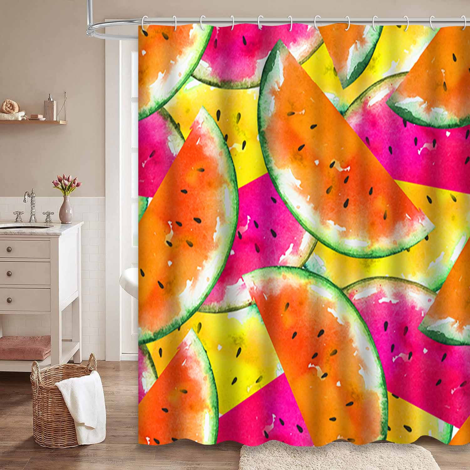 Watermelon Gangle Dakota Fields Colorful Watercolor Slices Watermelon Jungle Yellow Red ...