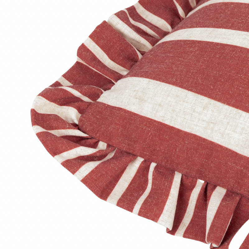 Carmon Stripe Striped Rectangular Cushion, Red