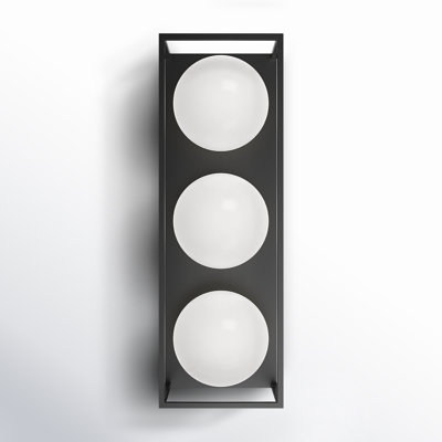 Davida 3 Light Rectangle Outdoor Stainless Steel Wall Light