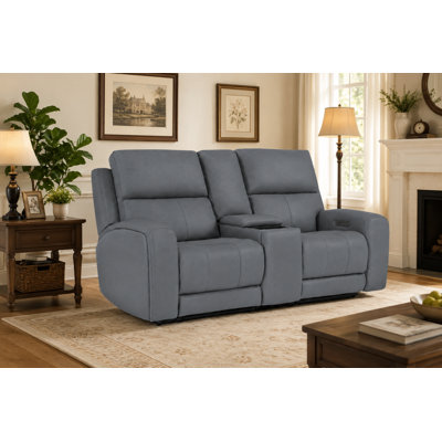 Triple Power Leather Loveseat with Zero Gravity and Wireless Charging Console