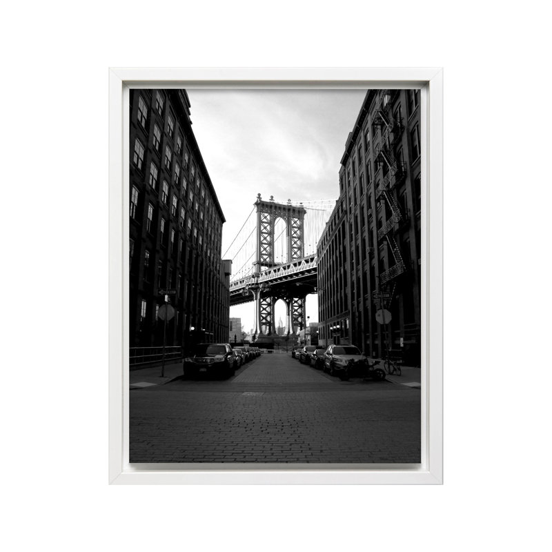 Rues de Brooklyn, 18"H x 24"W, Canvas, White Framed