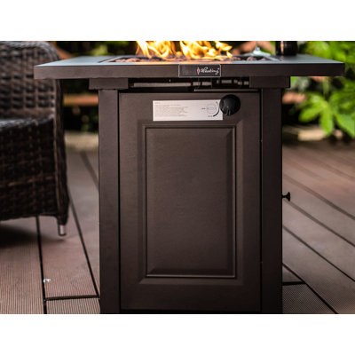 28in Propane Fire Pit Table, 50000 Gas Outdoor Fireplace With Lid And Lava Stone, Approved For Backyard Balcony Patio Deck Courtyard