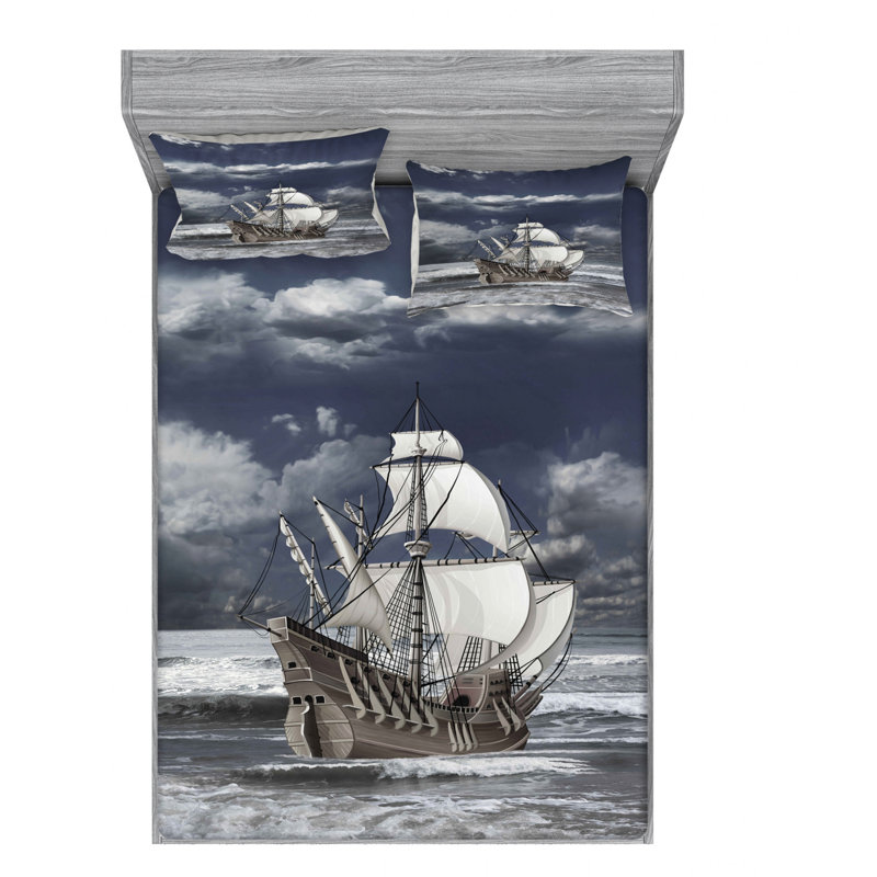 Ensemble de draps Cloudy Sky, Ensemble de drap pour grand lit avec drap-housse