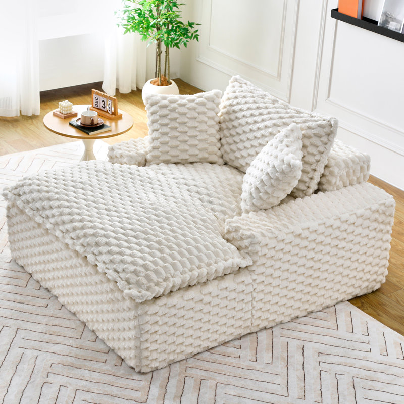 Simple avec conception compacte de 51 pouces, couleur blanche, option de couleur de tissu molletonné tortue,