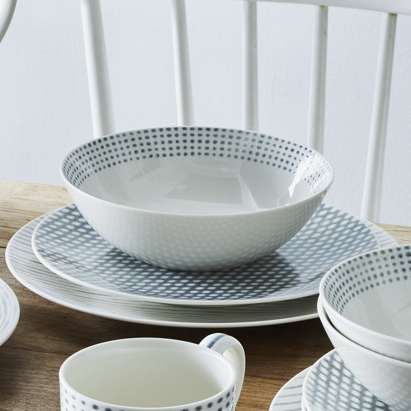 Service de table 12 pièces, service pour 4 Noritake Hammock, Gris