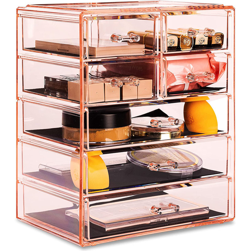 Boîte de rangement pour maquillage et bijoux, Rose