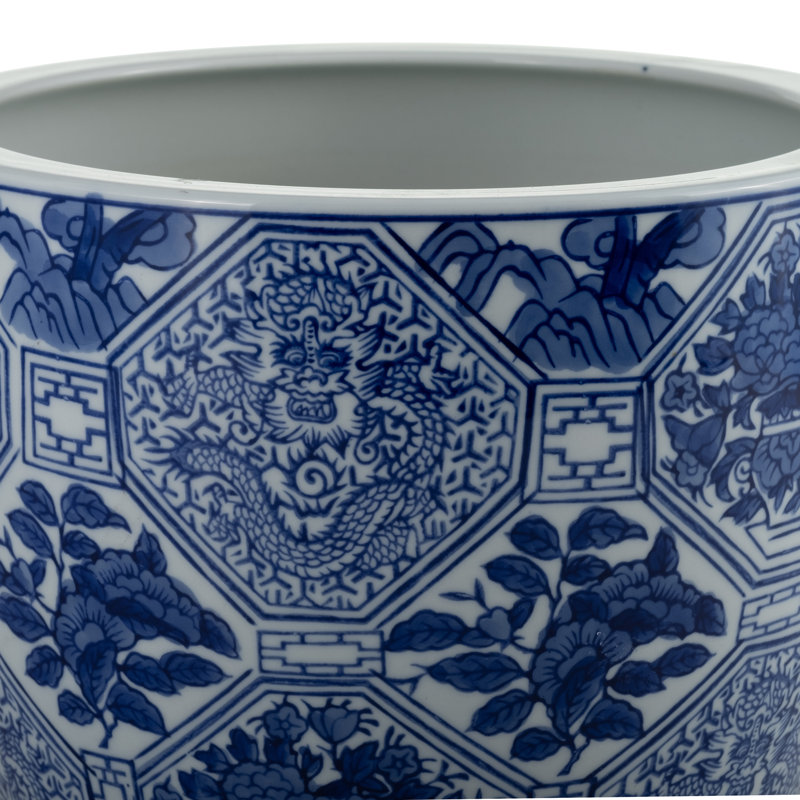 Ensemble de pots à fleurs en grès cérame Elegant, Bleu