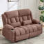 Causeuse inclinable en tissu brun avec inclinaison à 155 degrés et poches latérales