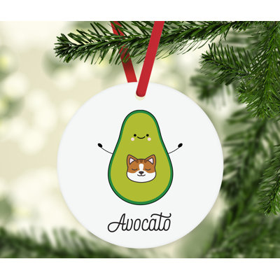 Ornement en forme de fête d’avocat Funny Food pun