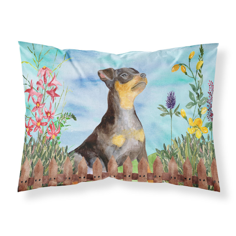 Taie d’oreiller spring, Pinscher miniature gris