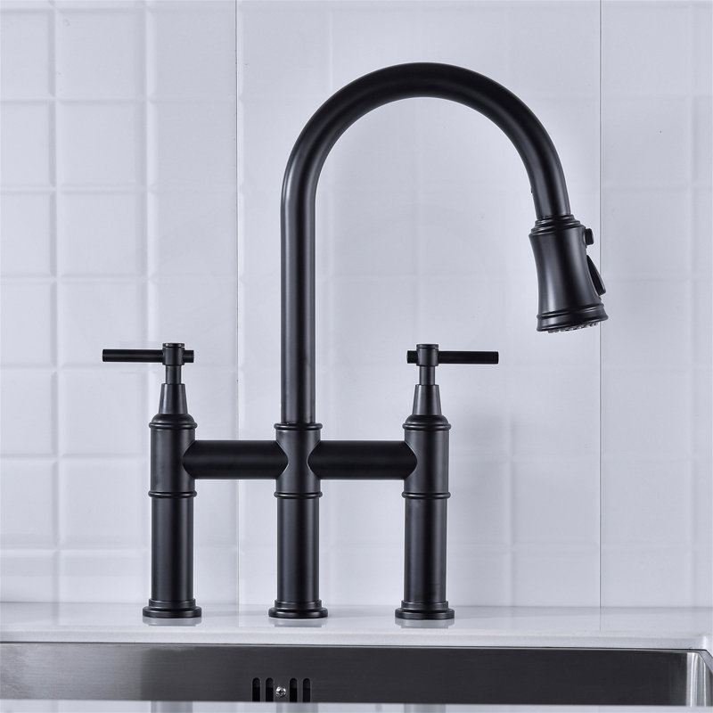 Bridge Kitchen Faucet With Pull-Down Sprayhead