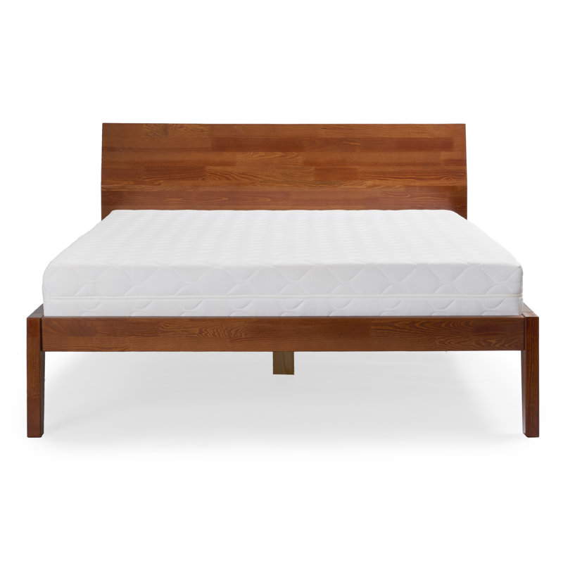 Jovanni Solid Wood Bed, European Double (140 x 200 cm), Beech 1