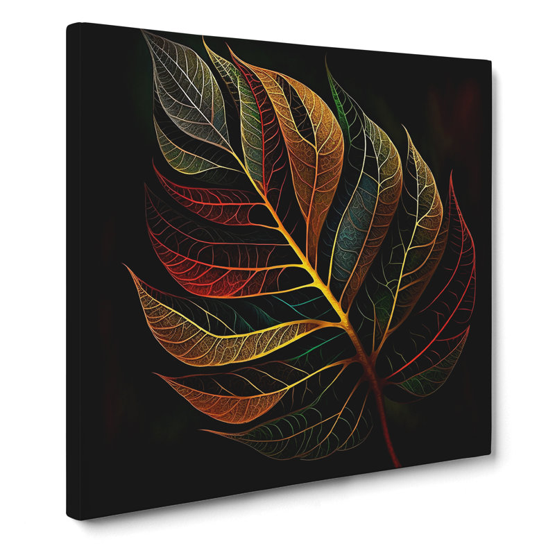 Leaf Abstract Art - Wrapped Canvas, 50cmH x 50cmW