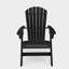 Chaise Adirondack noire en polyéthylène haute densité robuste pour la détente au bord de la piscine, du patio et du jardin