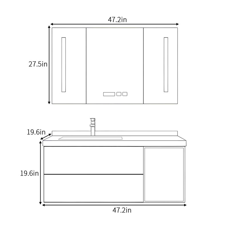 Modern light luxury bathroom cabinet