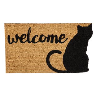 Peeping Cats Handwoven Coconut Fiber Doormat - Entryways