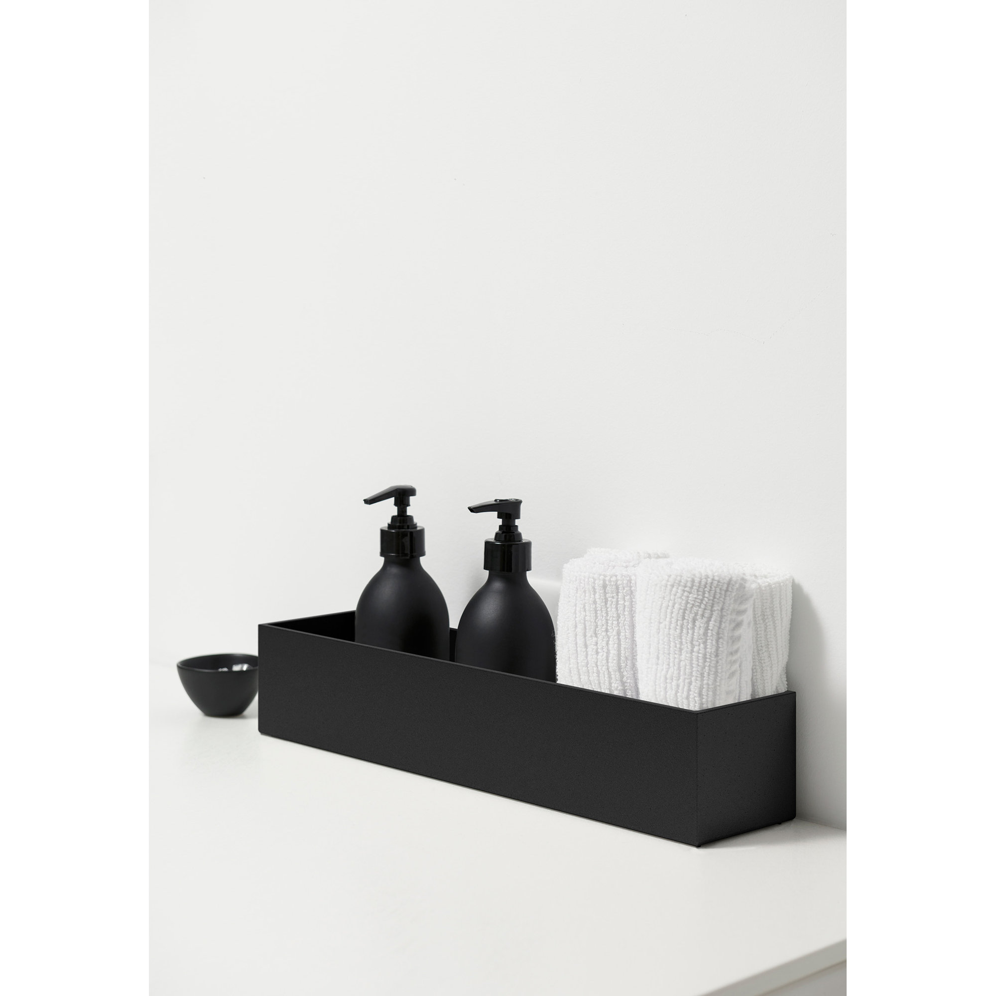 Geo Series Plastic Planter Box, Set of 1, 3" H x 16" W x 3.5" D, Black