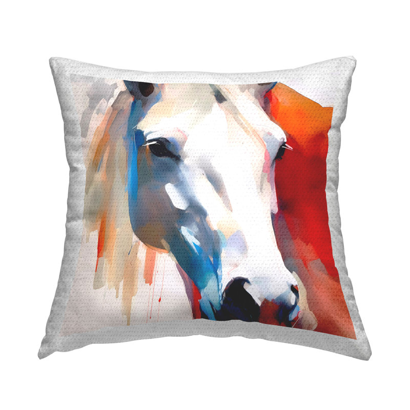 Coussin d'extérieur imprimé Gazing Horse par Walker Noble