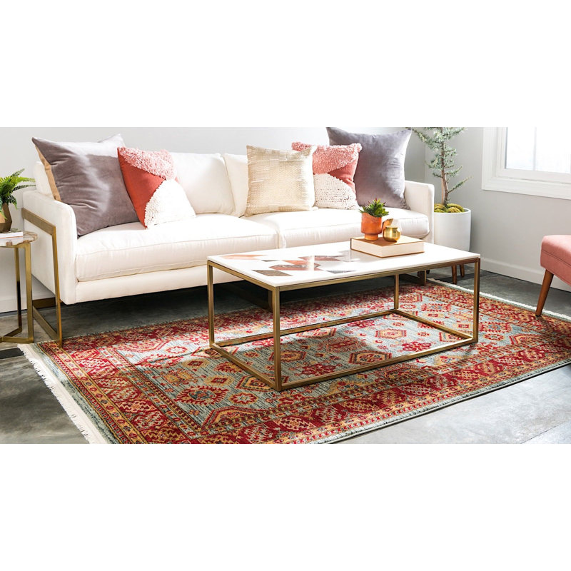 Tapis bleu ciel Southwestern / Lodge Azar