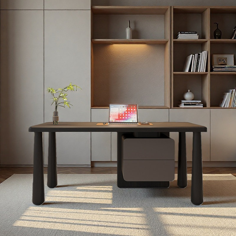 Bureau en bois massif pour un usage domestique, convenant à un bureau, H 29,53 po x l 70,87 po x P 27,56 po